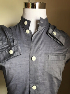 Neu mit Etikett: 825 $ Giorgio Armani Herren LT Blaues Hemd 44/17,5 Italien 