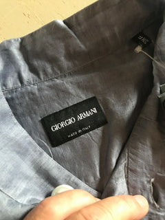 Neu mit Etikett: 825 $ Giorgio Armani Herren LT Blaues Hemd 44/17,5 Italien 