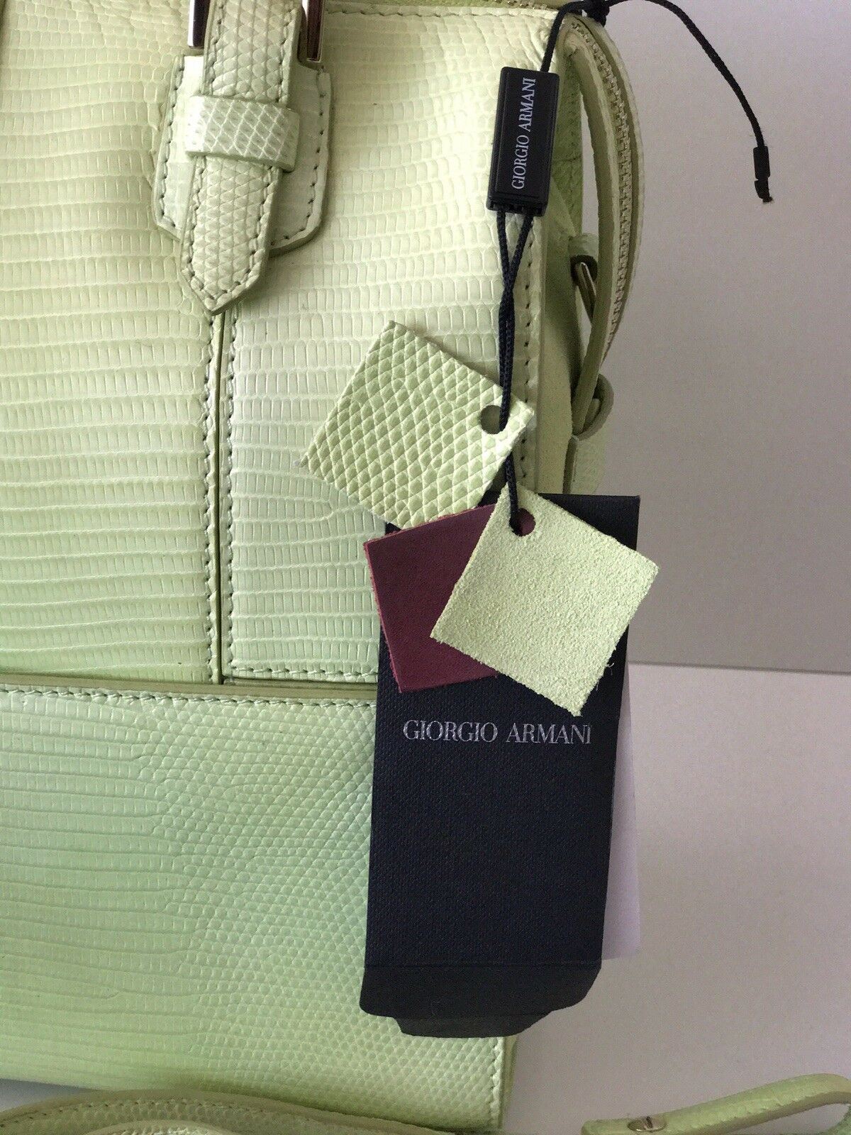 NWT $6225 Giorgio Armani Milano Bauletto Piccolo Lizard Leather Handbag Italy