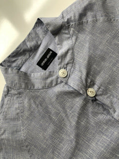 NWT $625 Giorgio Armani Light Korean-Necked Blue Dress Shirt Size 42/16.5 WSC6LT