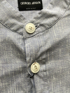 NWT $625 Giorgio Armani Light Korean-Necked Blue Dress Shirt Size 42/16.5 WSC6LT