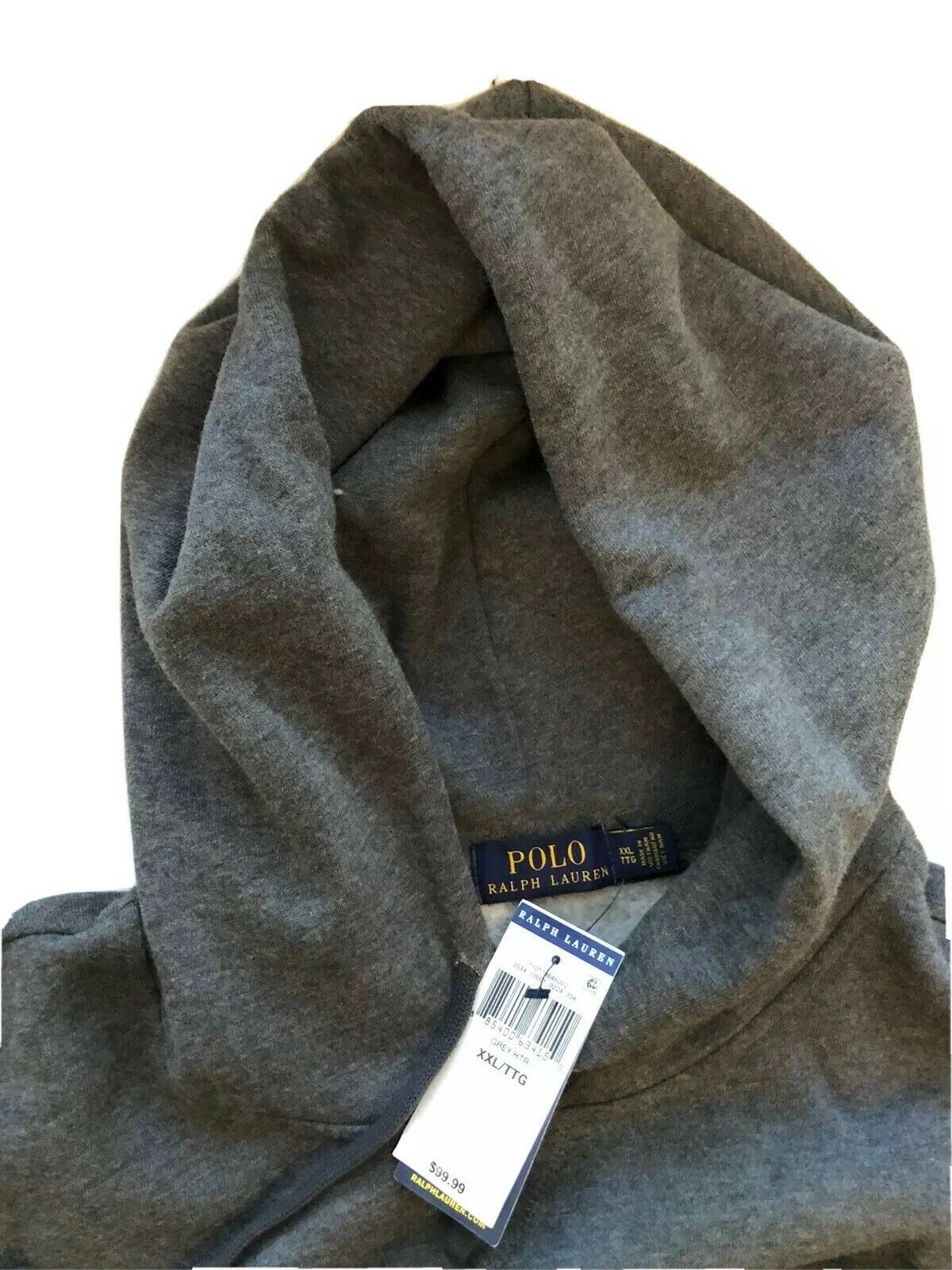 NWT $99.99 Polo Ralph Lauren Bear Gray Sweater with Hoodie 2XL