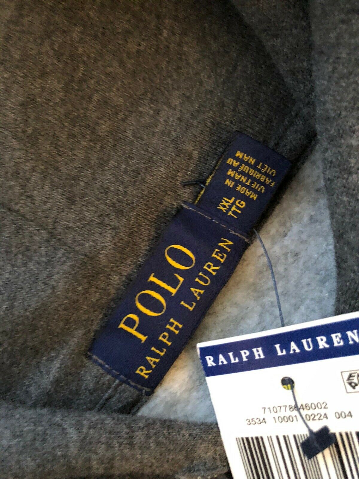 NWT $99.99 Polo Ralph Lauren Bear Gray Sweater with Hoodie 2XL