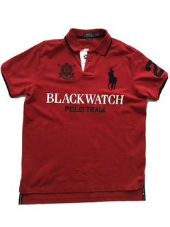 Polo Ralph Lauren Blackwatch Rotes Poloshirt mit individueller Passform L