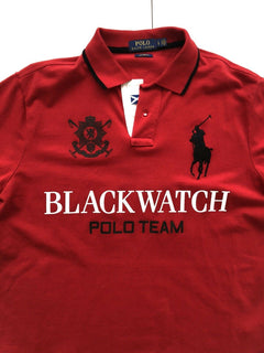 Polo Ralph Lauren Blackwatch Rotes Poloshirt mit individueller Passform L