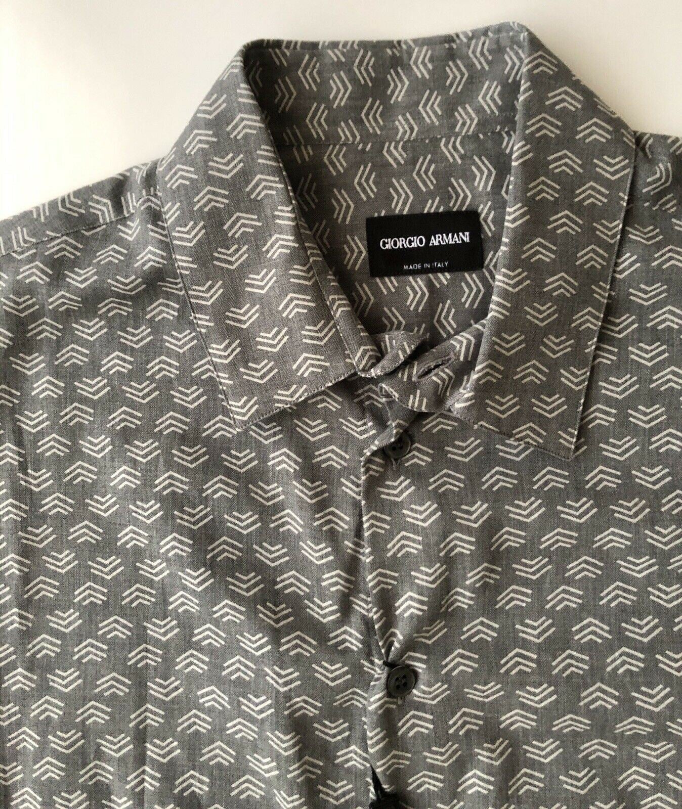 NWT $645 Giorgio Armani Mens Cotton Dress Shirt 40 EU Made in Italy 8WGCCZ97
