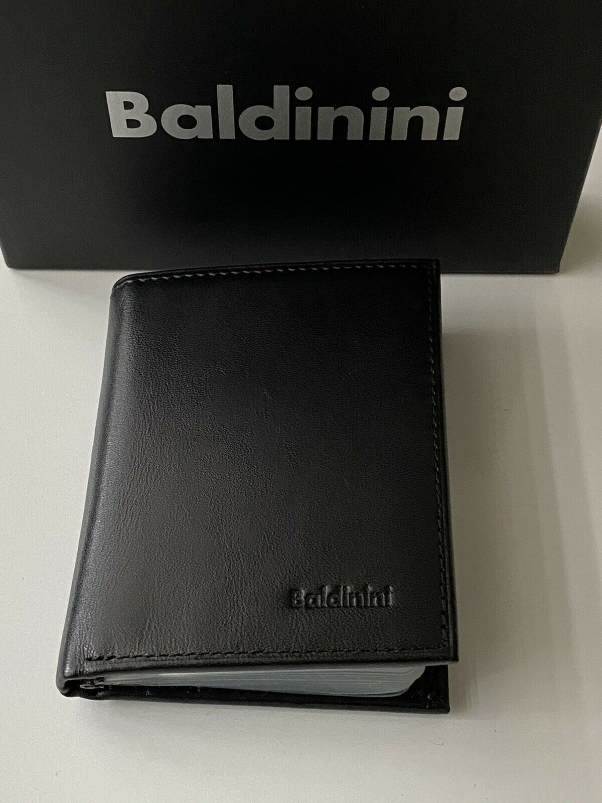 NIB Baldinini Mens Card Holder Wallet Leather Black P57VITE00 Italy