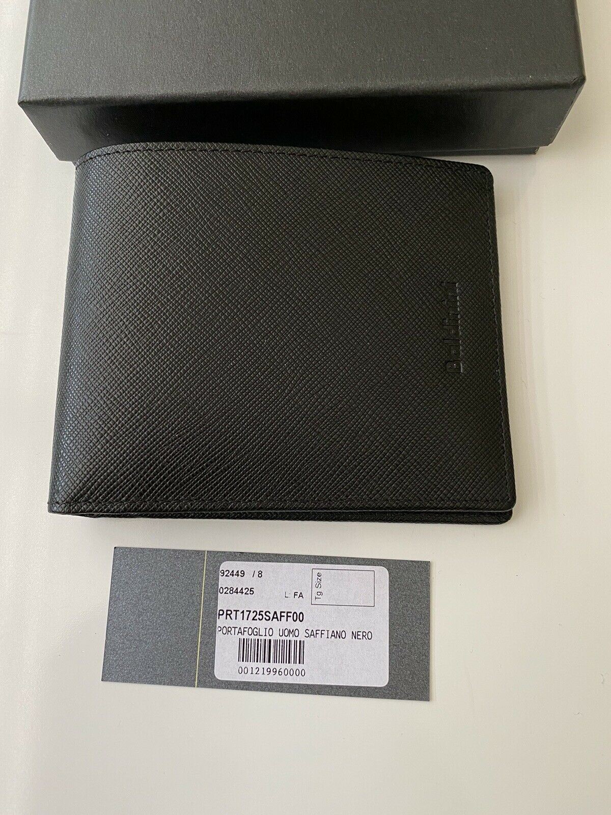 NIB Baldinini Mens Card Holder Wallet Leather Black P57VITE00 Italy