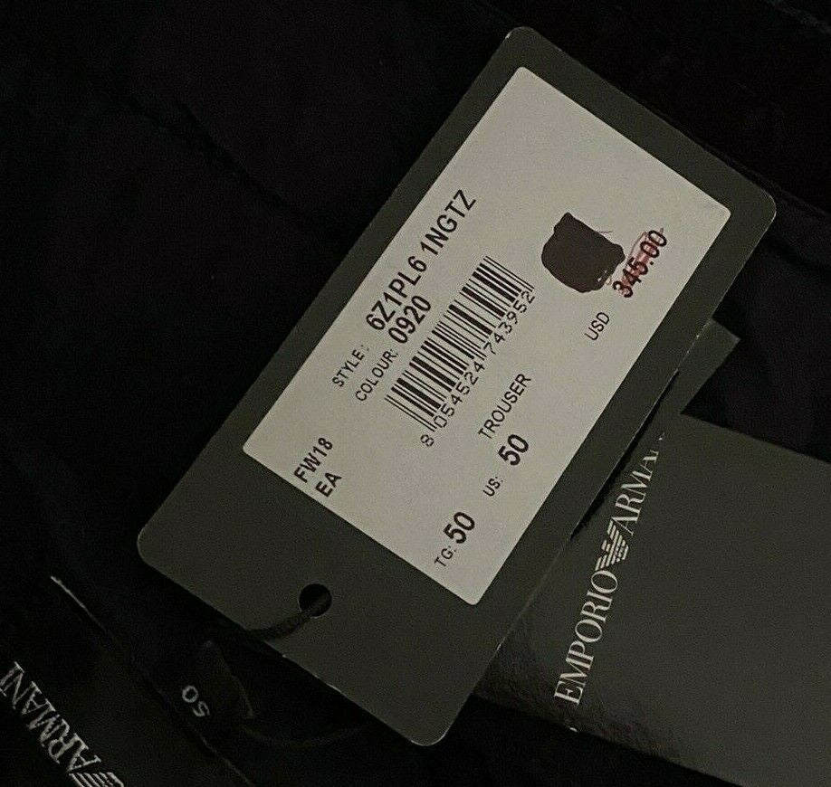 NWT $345 Emporio Armani Mens Black Casual Pants Size 34 US (50 Euro) 6Z1PL6