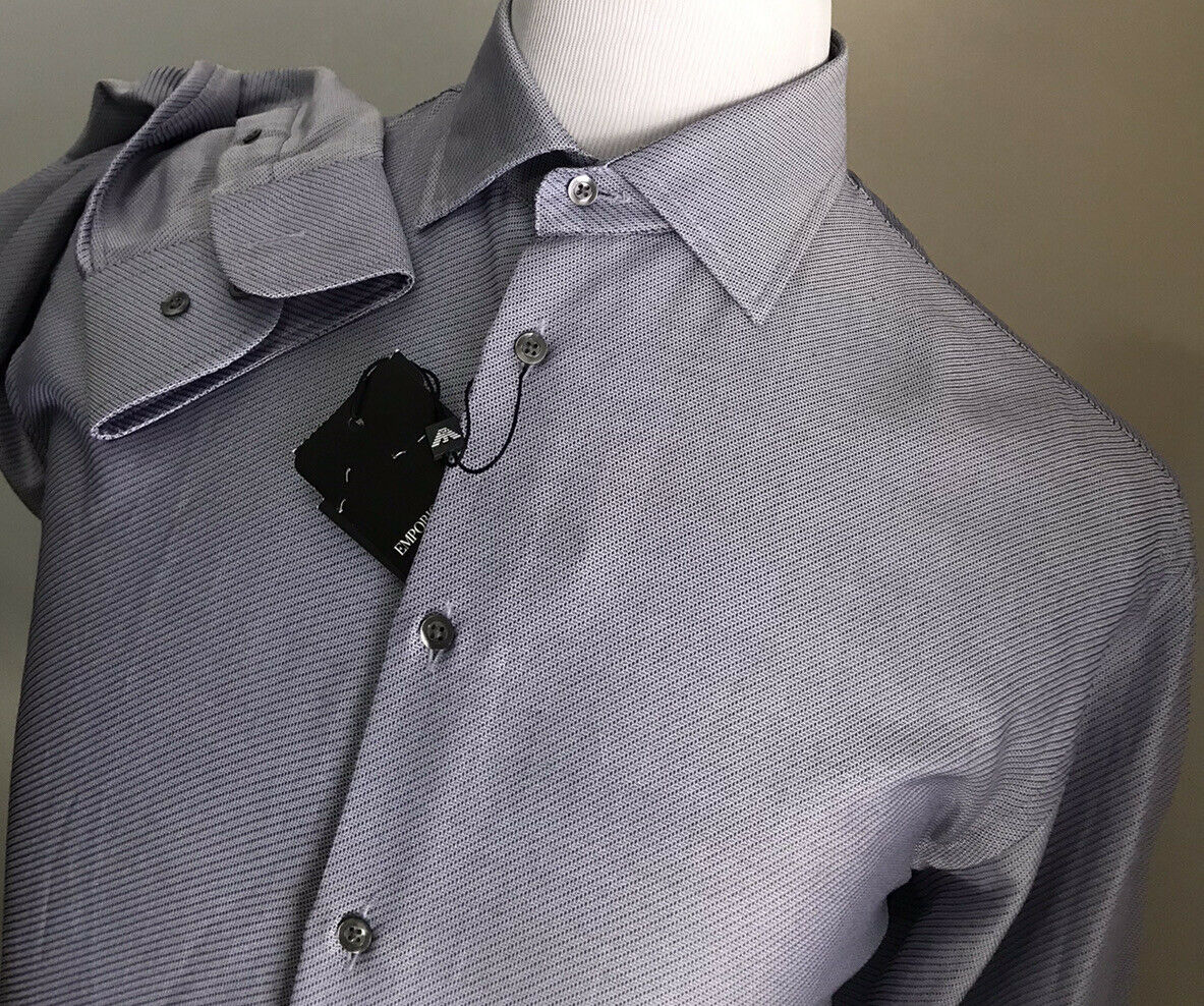 NWT $275 Emporio Armani Mens Dress Shirt LT Blue Size 41/16
