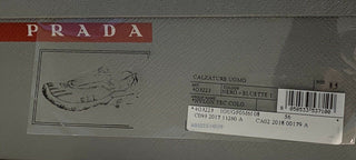 NIB 795 $ PRADA Herren-Sneaker aus gestricktem Nylon/Leder in Schwarz/Blau 9,5 US 4O3223 