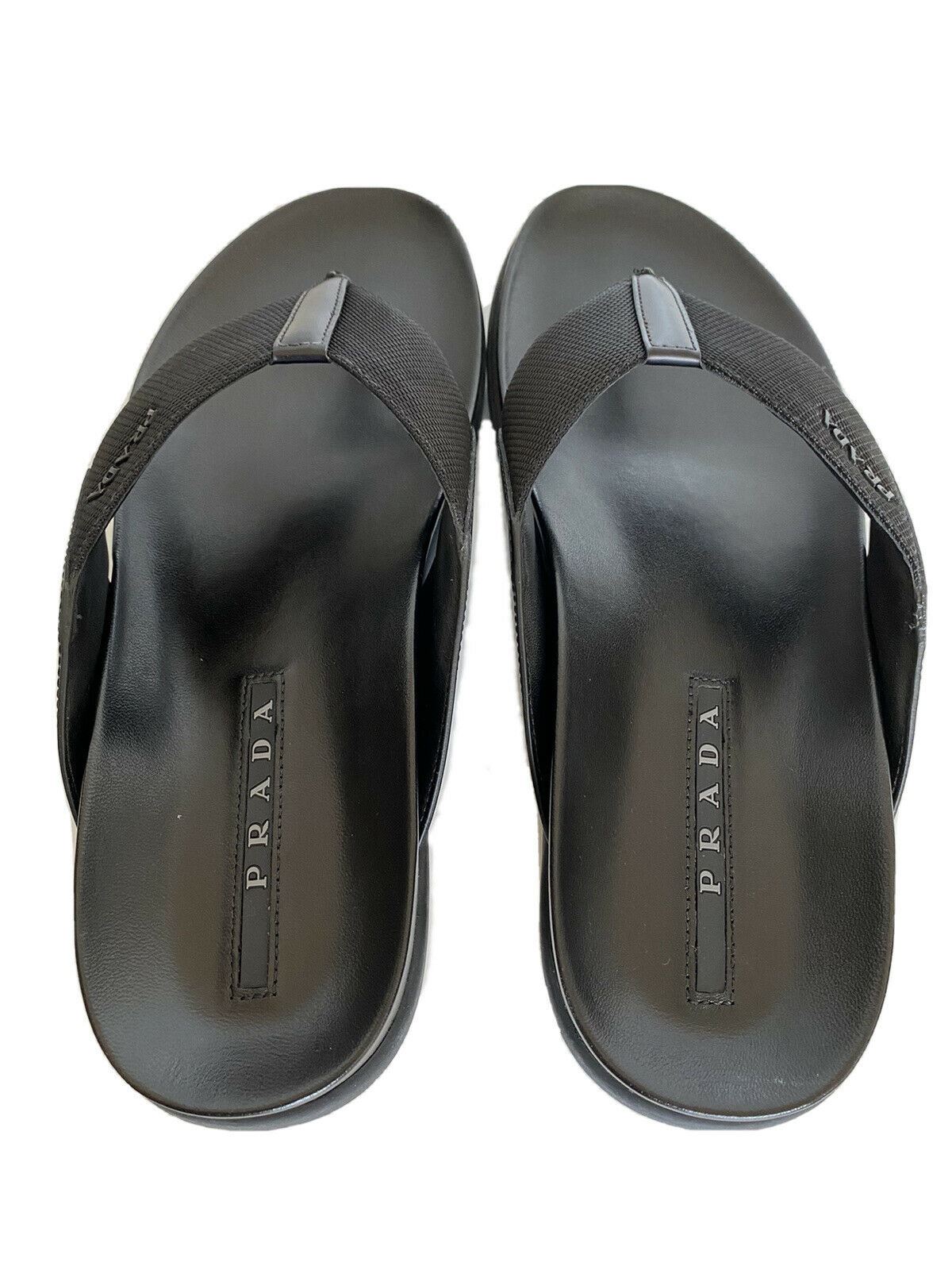 NIB $520 Prada Milano Mens Flip Flop Sandals Shoes Black 7 US 2Y3030 Italy