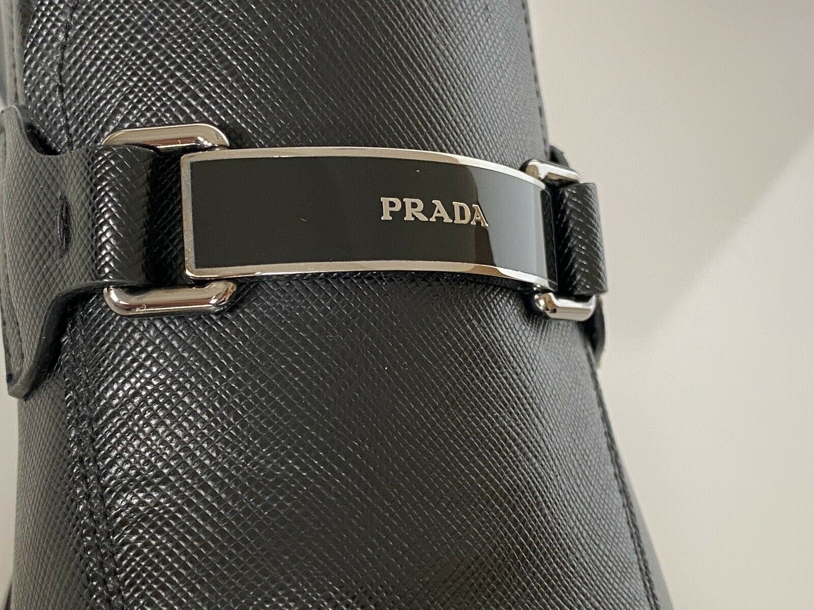 NIB PRADA Мужские черные кожаные туфли 12 США (Prada 11) 2DC135 Италия 