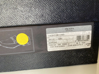 NIB PRADA Herren schwarze Lederschuhe 12 US (Prada 11) 2DC135 Italien 