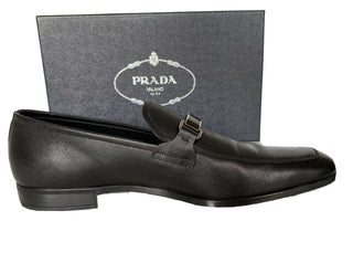 NIB PRADA Herren schwarze Lederschuhe 12 US (Prada 11) 2DC135 Italien 