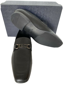 NIB PRADA Herren schwarze Lederschuhe 12 US (Prada 11) 2DC135 Italien 