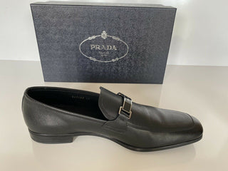 NIB PRADA Herren schwarze Lederschuhe 12 US (Prada 11) 2DC135 Italien 