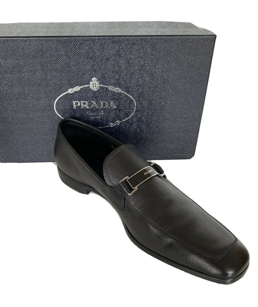 NIB PRADA Herren schwarze Lederschuhe 13 US (Prada 12) 2DC135 Italien 