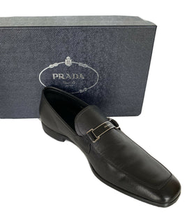 NIB PRADA Herren schwarze Lederschuhe 13 US (Prada 12) 2DC135 Italien 