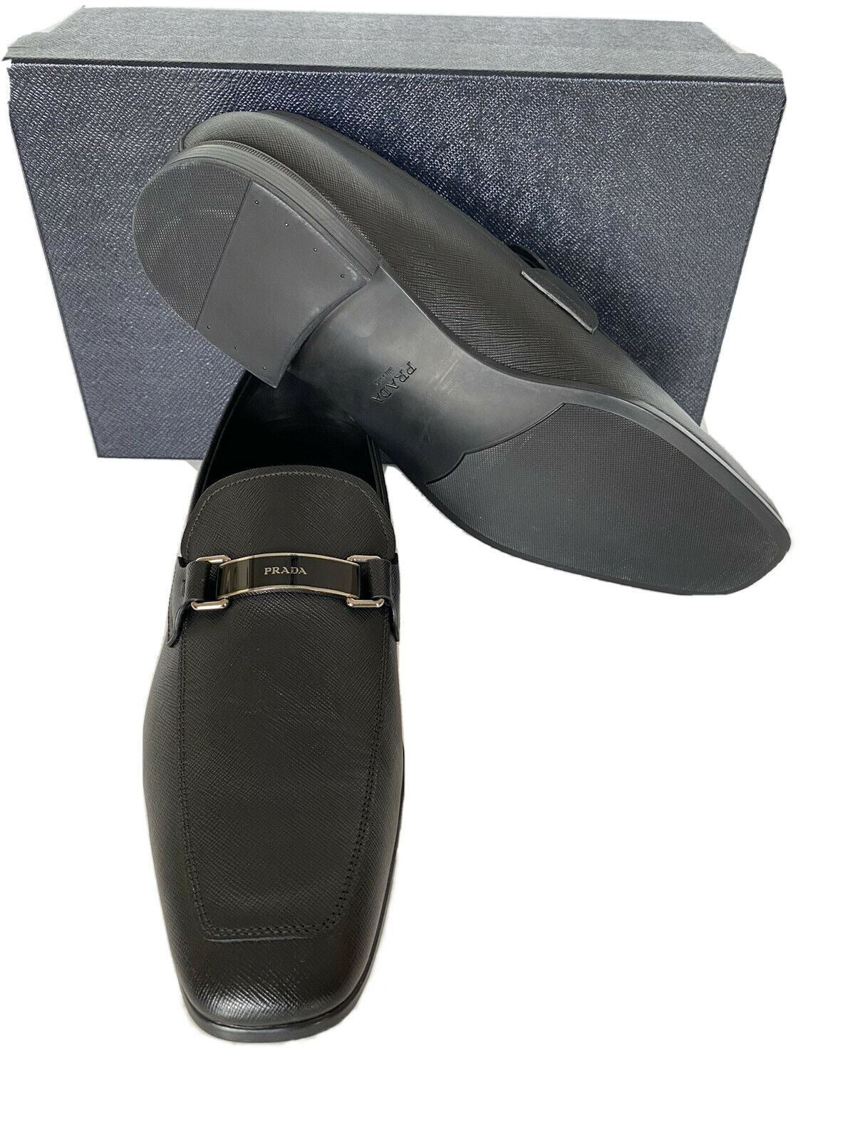 NIB PRADA Men's Black Leather Shoes 13 US (Prada 12) 2DC135 Italy