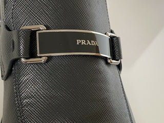 NIB PRADA Herren schwarze Lederschuhe 13 US (Prada 12) 2DC135 Italien 
