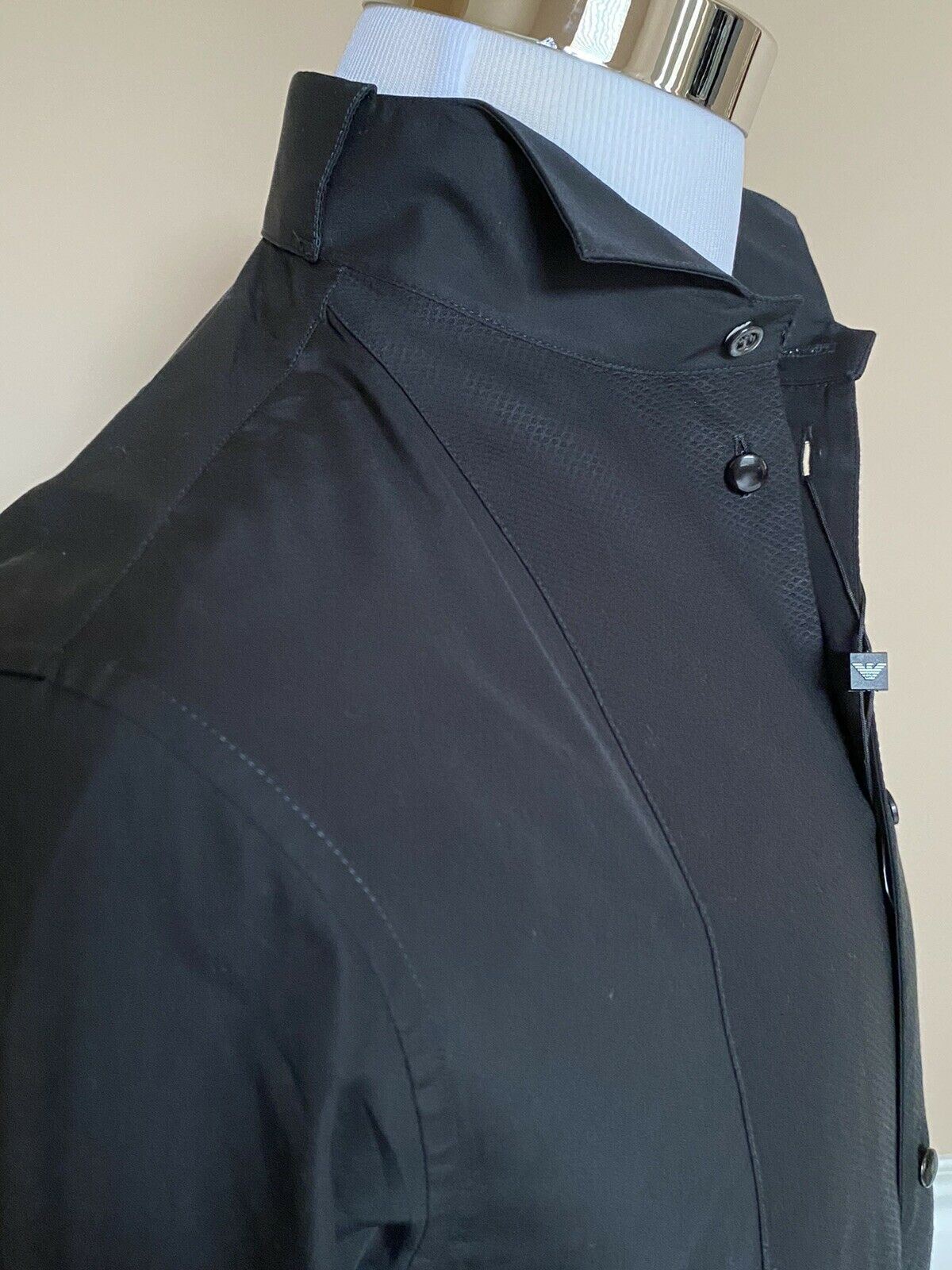 NWT $525 Emporio Armani Korean-Necked Black Dress Shirt  Size 43/17 11CS3T