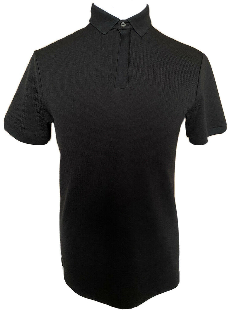 NWT 245 $ Emporio Armani Kurzarm-Poloshirt in Schwarz 3G1F72
