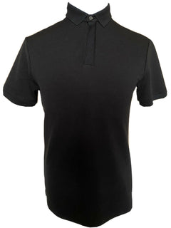 NWT 245 $ Emporio Armani Kurzarm-Poloshirt in Schwarz 3G1F72