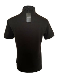 NWT 245 $ Emporio Armani Kurzarm-Poloshirt in Schwarz 3G1F72