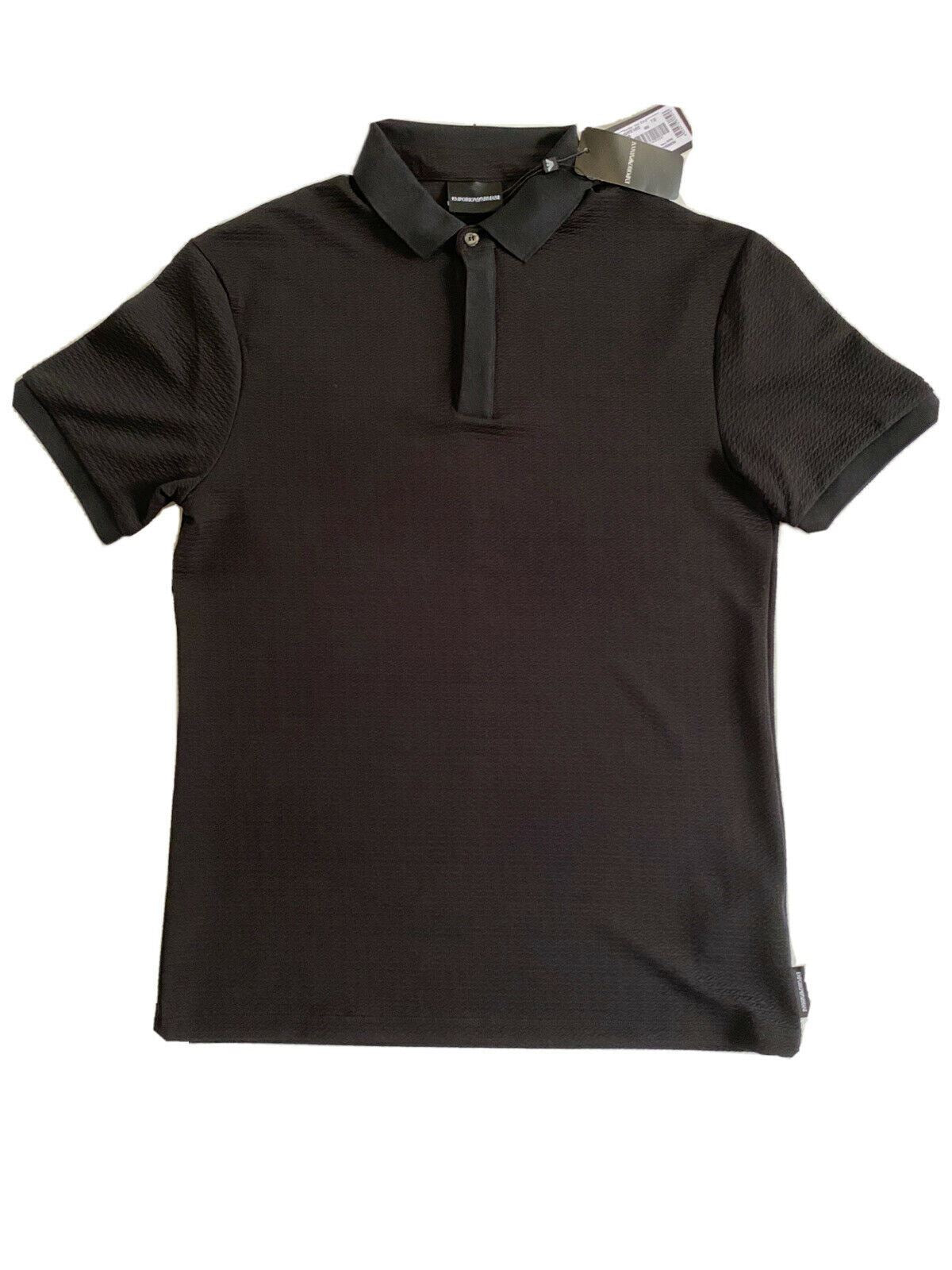 NWT 245 $ Emporio Armani Kurzarm-Poloshirt in Schwarz 3G1F72