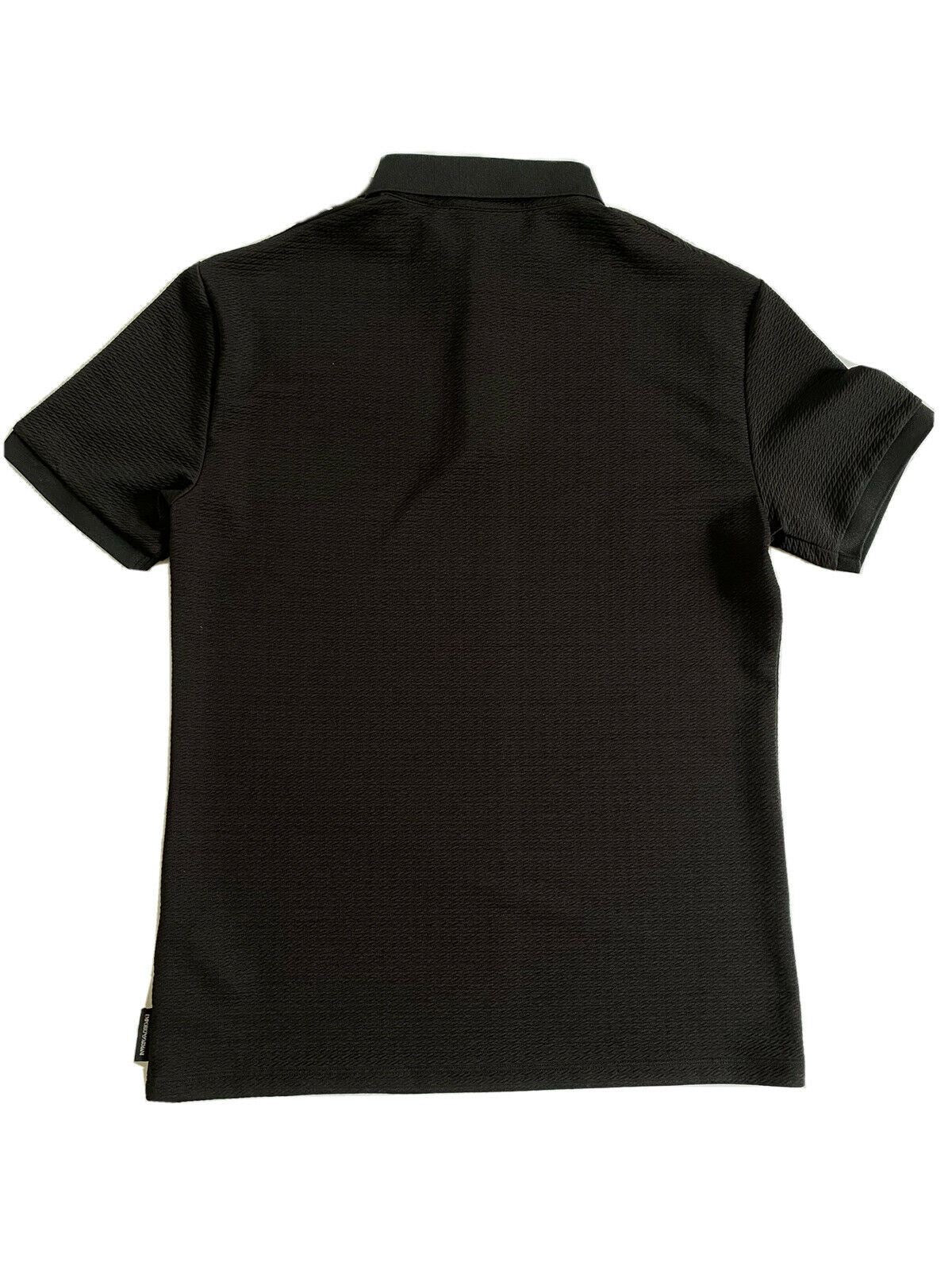 NWT 245 $ Emporio Armani Kurzarm-Poloshirt in Schwarz 3G1F72