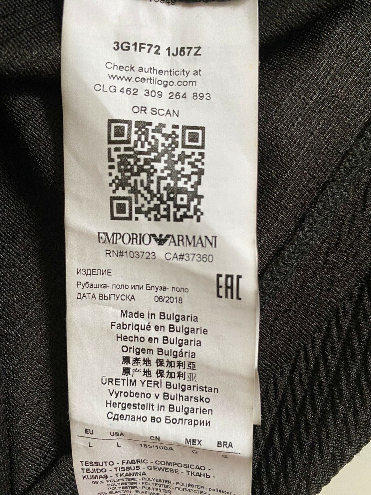 NWT $245 Emporio Armani Short Sleeve Black Polo Shirt 3G1F72