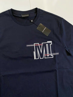 NWT $195 Emporio Armani Men's Short Sleeve Manzoni 31 Blue T-Shirt 2XL 3G1TM2