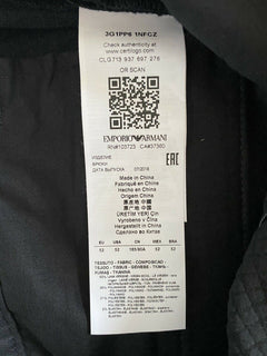 Neu mit Etikett: 445 $ Emporio Armani Schwarze Freizeithose für Herren, Größe 36 US (52 Euro) 3G1PP6