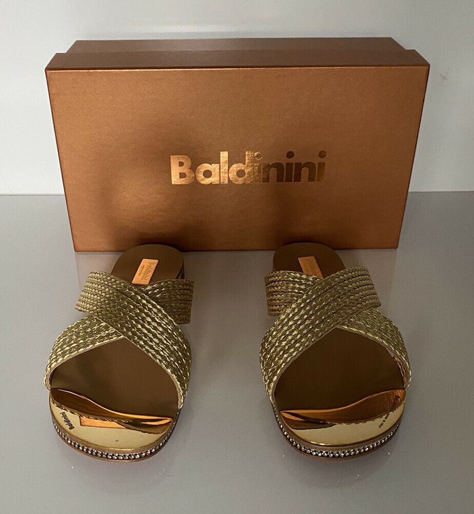 NIB Baldinini Women's Sandals Gold 7 US (37.5 Eu) 798723 Made in Italy