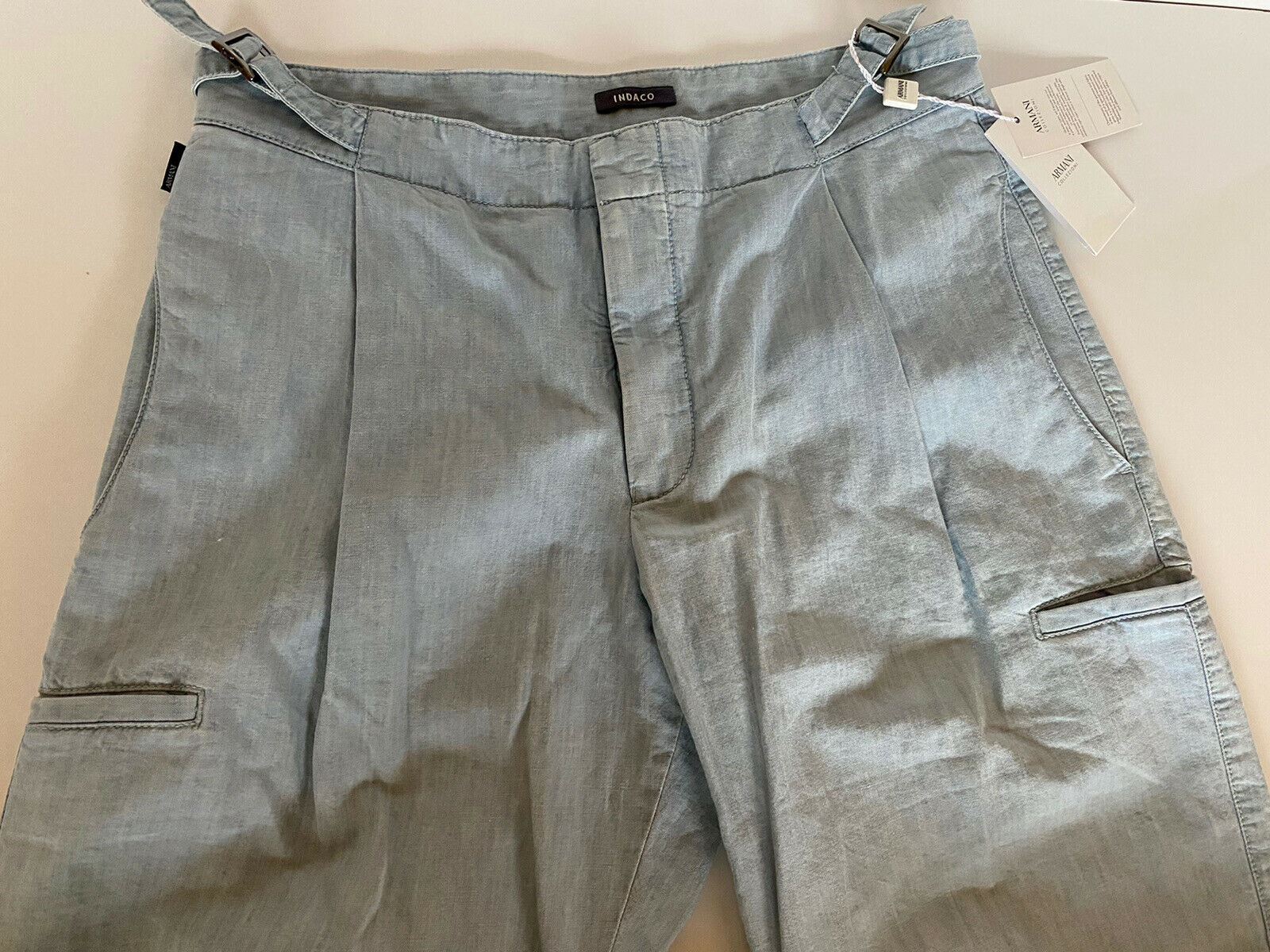 NWT $495 Armani Collezioni Men's Light Blue Shorts Size 30 US (46 Eu) TCP82S