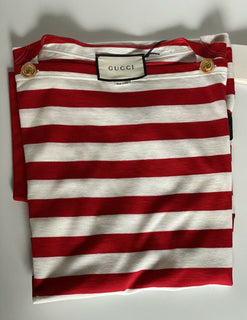 Neu mit Etikett: Gucci Damen-Top in Rot/Weiß, Größe 8, hergestellt in Italien