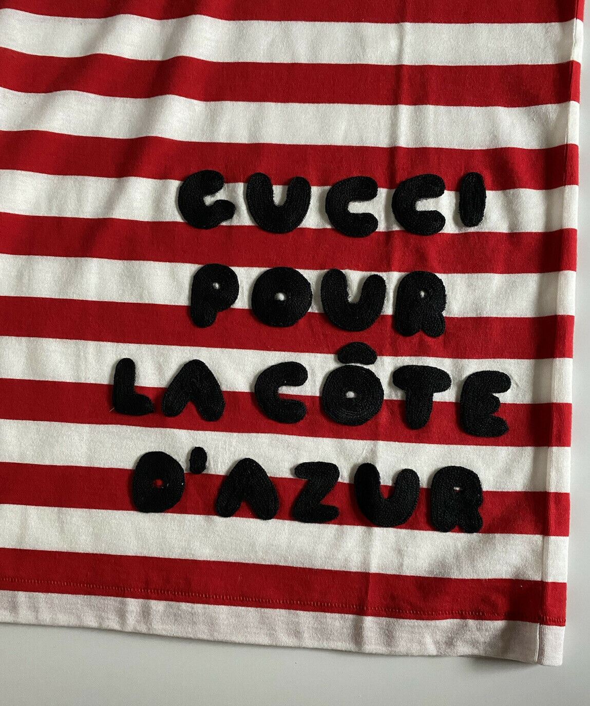 Neu mit Etikett: Gucci Damen-Top in Rot/Weiß, Größe 8, hergestellt in Italien