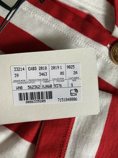 Neu mit Etikett: Gucci Damen-Top in Rot/Weiß, Größe 8, hergestellt in Italien