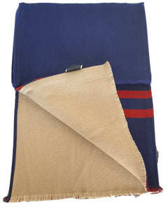Neu mit Etikett: Gucci Guccium Blauer Woll-/Seidenschal 525559 35x180 Hergestellt in Italien 