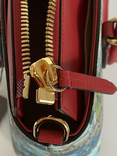 Gucci GG Supreme Blossom Rot/Blaue Leder-Einkaufstasche Italien