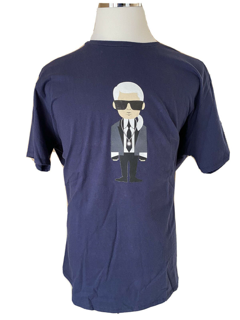 NWT Karl Lagerfeld Paris Karl Caricature Tee T Shirt Men 2XL Blue