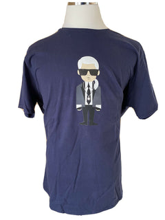 NWT Karl Lagerfeld Paris Karl Caricature Tee T Shirt Men 2XL Blue