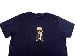 NWT Karl Lagerfeld Paris Karl Caricature Tee T Shirt Men 2XL Blue
