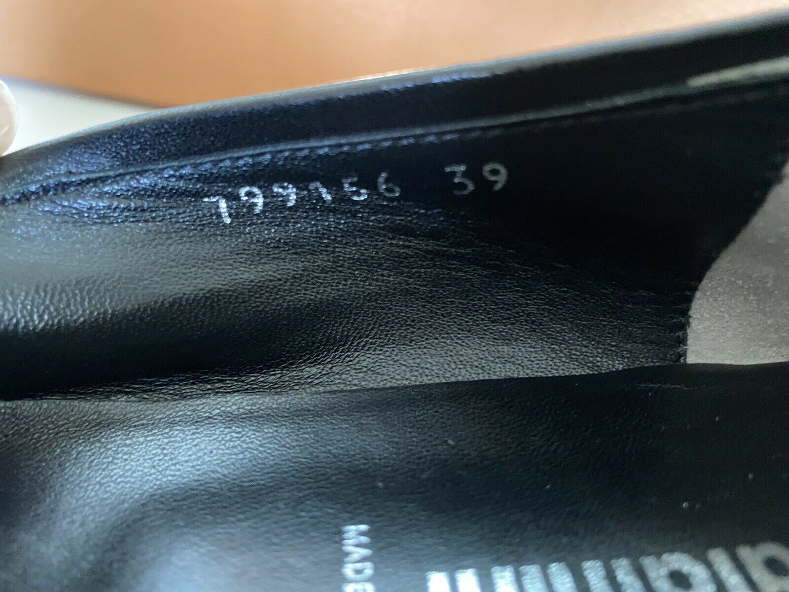 Baldinini Women’s Espadrilles Black Leather  39 Eu Made in Italy 799156