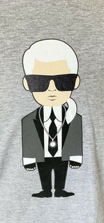 NWT 49 Karl Lagerfeld Paris Karl Карикатура Футболка Мужская 2XL Серый
