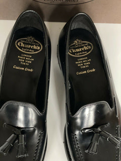 NIB Church's schwarze polnische Binder-Leder-Chicane-Schuhe für Herren, 10 US-EDC040 UK 