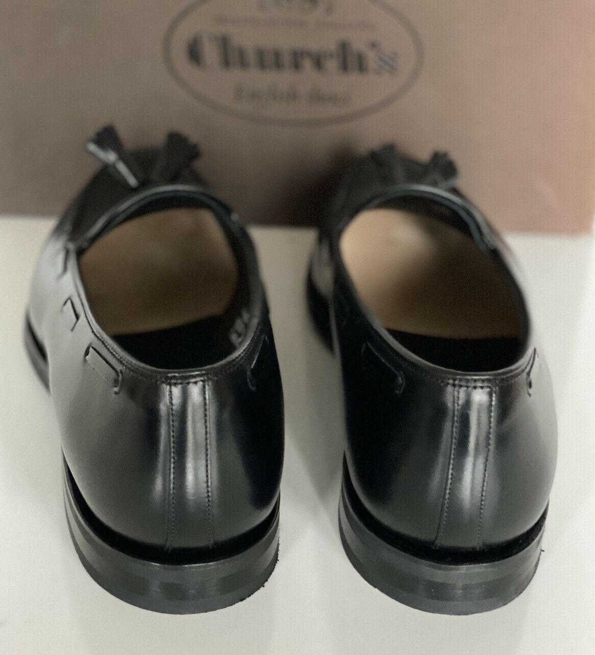 Мужские туфли NIB Church's Black Polished Leather Binder Chicane 11 US EDC040 UK 