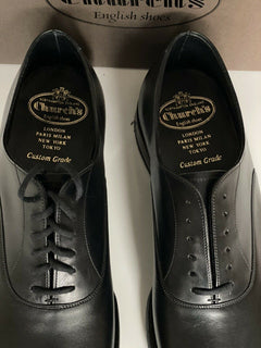 NIB Church's schwarze Pamington Cap Toe Oxford-Lederschuhe für Herren, 11 US EDC168 UK 