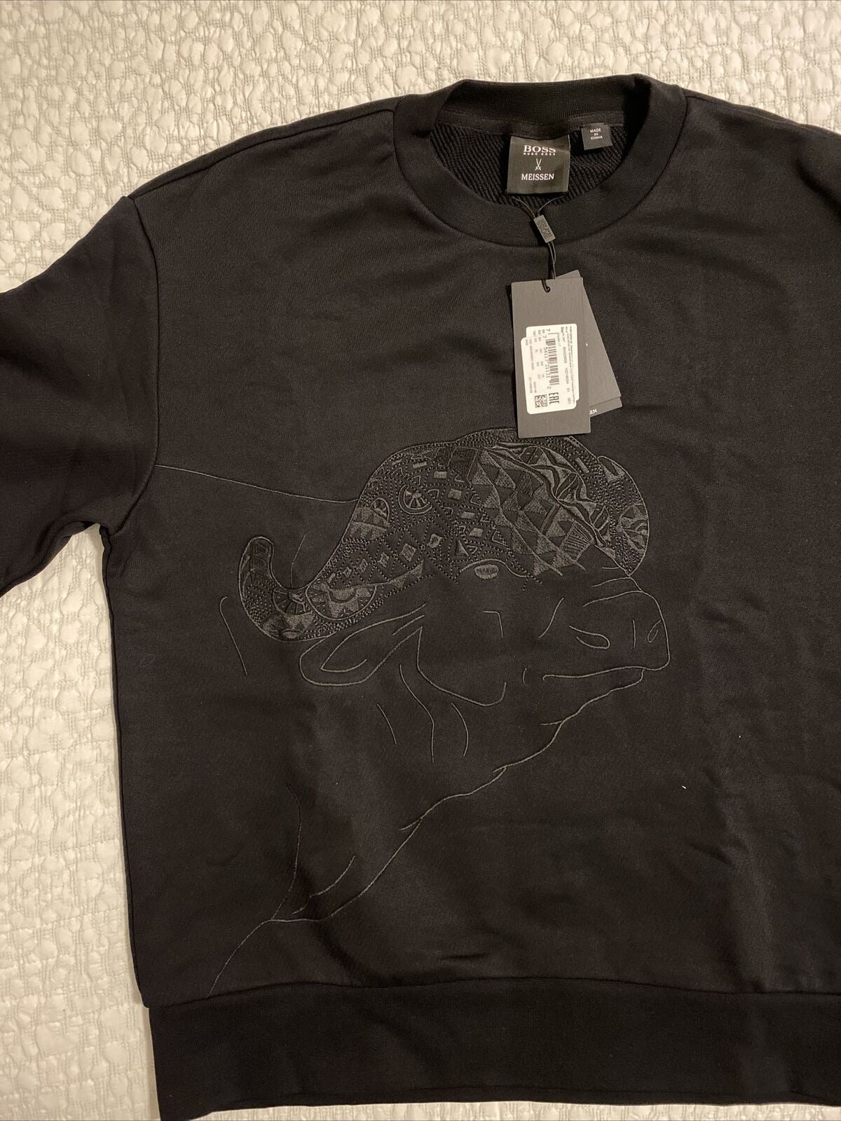 NWT $228 BOSS Hugo Boss Stadler Graphic Cotton Sweatshirt L